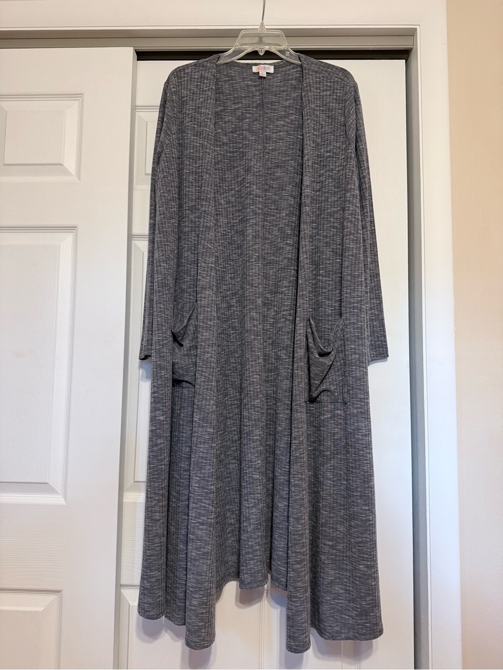 LuLaRoe Gray Long Open-Front Maxi Cardigan - Size Large